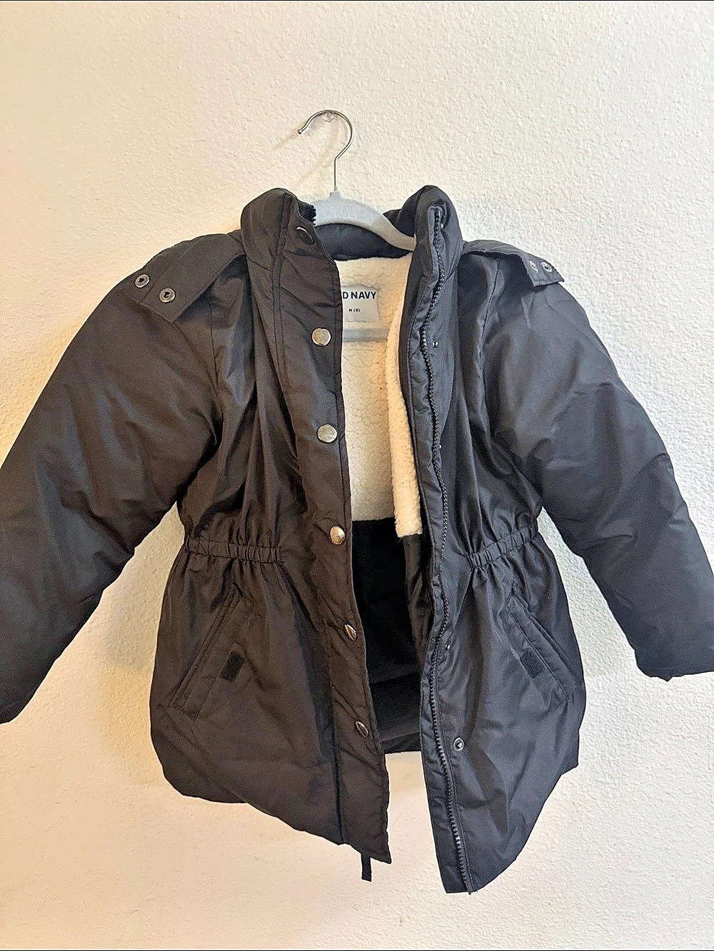 Old Navy Faux-Fur-Trim Hooded Parka Coat Black